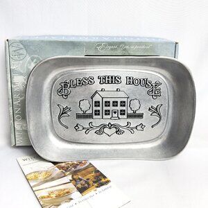 Wilton Armetale “Bless This House” Vintage Pewter Dish - Cook Serve Décor NOS